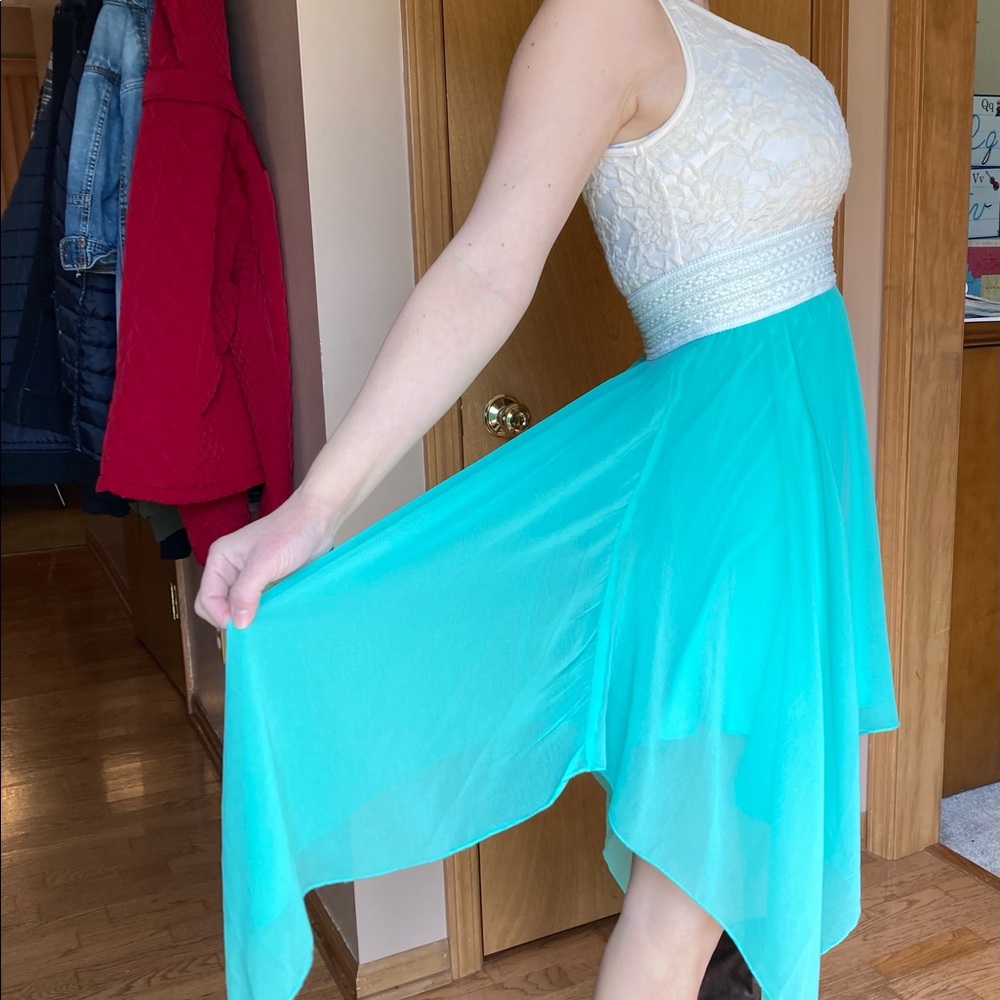 Cream/Blue dress Rue 21